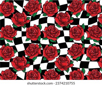 big red roses over abstract background