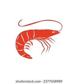 Big Red Shrimp Vector Illustration