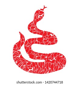Big red snake vector illustration