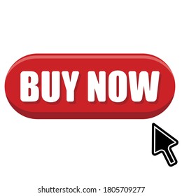 Big red square button, for online stores. When pressed, percentages wilt. Vector illustration for websites, prints and stationery.