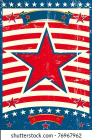 Big red star on a US poster theme. A patriotic background for you