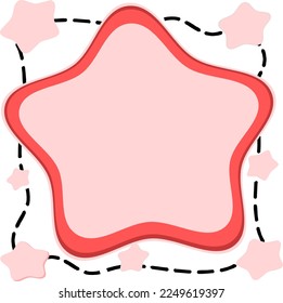 big red star surrounded by small red pink star frame illustration vector background
