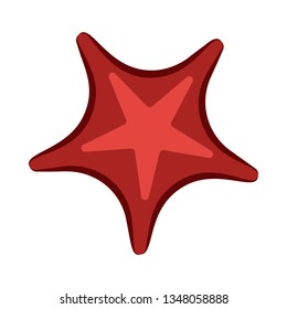 Big red starfish illustration.Mollusc, ocean, seafood. Nature concept. Vector illustration can be used for topics like sea animals, sea, restaurant, eating