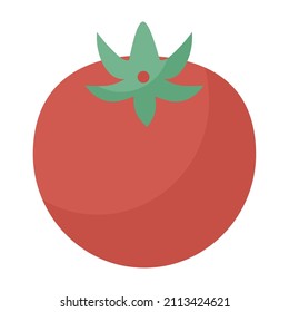 big red tomato over white