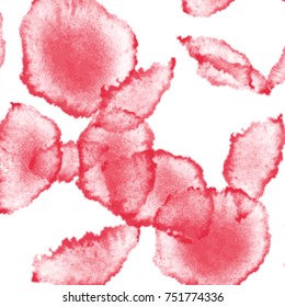 big red watercolor blotch pattern on white background, vector illustration