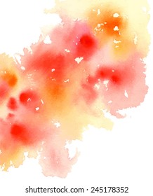 big red-yellow watercolor abstract spot2/ vector illustration
