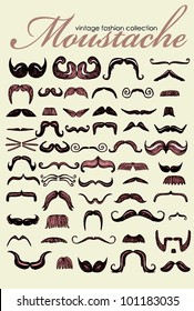 Big Retro Mustache Vintage Collection (Vector)