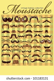 Big Retro Mustache Vintage Collection (Vector)