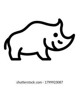 Big rhino icon. Outline big rhino vector icon for web design isolated on white background