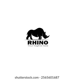 Big rhino logo vector graphics