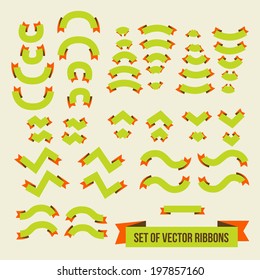 Big Ribbons Set, Vector Illustration