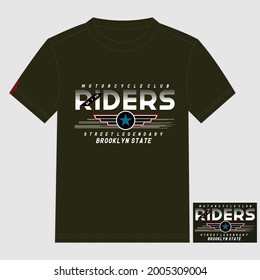 Big Riders Stylish Lettering T shirt Typography Graphic Print Vector Illustration Design