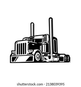 Big rig 18 wheeler vector. Semi truck vector isolated. Best for trucking and freight related industry