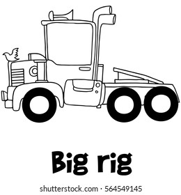 Big rig with hand draw vector collection stock