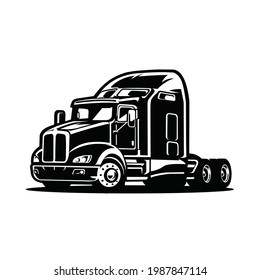 Big Rig Semi Truck 18 Wheeler Vector Isolated EPS