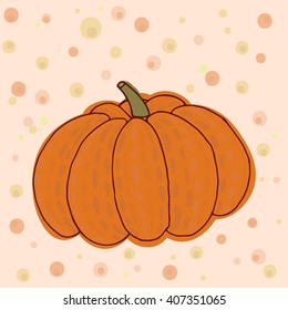 Big ripe gourd. Pumpkin vector. Squash