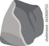 Big Rock Stone Isolated on White Background. Vector Illustration in Cartoon Design.