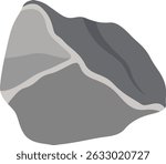 Big Rock Stone Isolated on White Background. Vector Illustration in Cartoon Design.