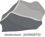 Big Rock Stone Isolated on White Background. Vector Illustration in Cartoon Design.