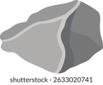 Big Rock Stone Isolated on White Background. Vector Illustration in Cartoon Design.