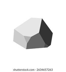 Big rock stone podium flat icon. Solid iron ore symbol, one grey granite pedestal, single broken concrete stone cartoon vector illustration isolated on white background