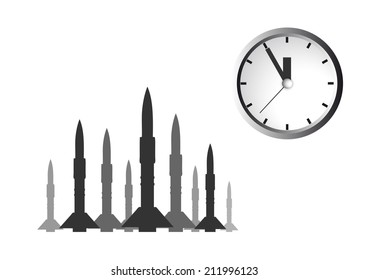 big rockets on a white background