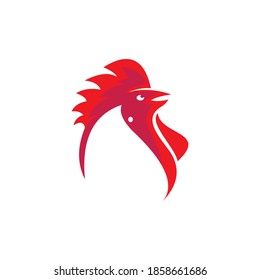 big rooster heads logotype, vector illustrations
