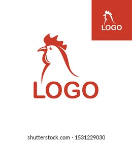 big rooster logotype, elegant and brave rooster for company