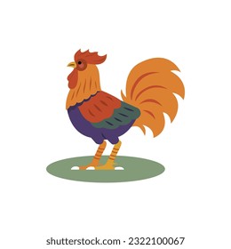Big Rooster Simple Vector Illustration