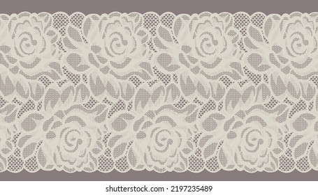 Big Rose Embroidered Lace Ribbon Trim. Perfect for wedding invitation decorations.