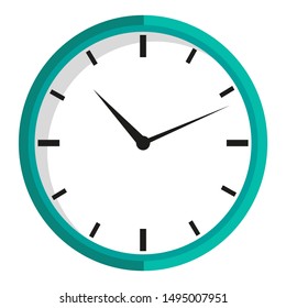 Big round clock isolated icon. Vector time measuring device, watch with minute and second pointer, mechanical timer. Timemanagement symbol, flat style