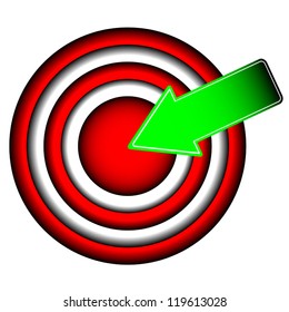 The big round purpose with a green arrow