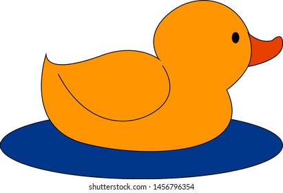 Big rubber duck, illustration, vector on white background