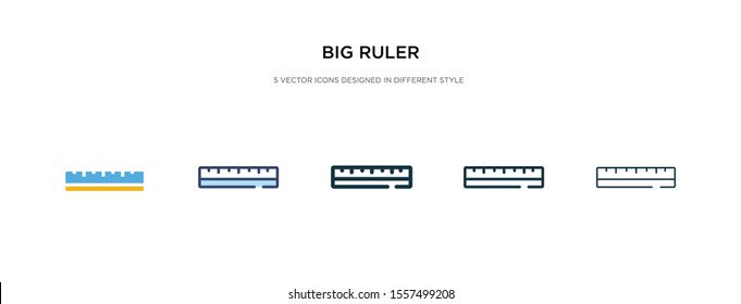 big ruler icon in different style vector illustration. two colored and black big ruler vector icons designed in filled, outline, line and stroke style can be used for web, mobile, ui