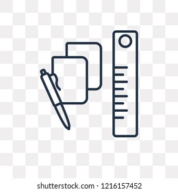 Big ruler vector outline icon isolated on transparent background, high quality linear Big ruler transparency concept can be used web and mobile