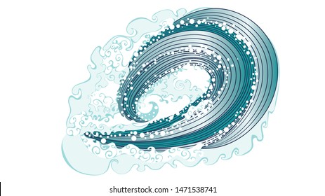 Big rushing sea or ocean waves design.