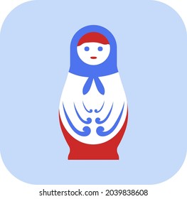 Matrioshka rusa grande, ilustración, vector, sobre fondo blanco.