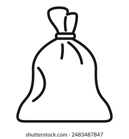 Big sack of garbage icon outline vector. Carry ecology. Recycled object