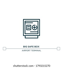 icono de línea vector de caja fuerte grande. Ilustración de elemento simple. icono de contorno de caja fuerte grande del concepto de terminal del aeropuerto. Se puede usar para web y móvil
