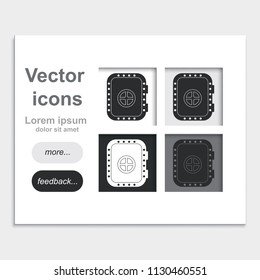 Big safe door placed on web page template flat vector icon.