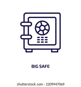 big safe icon from business collection. Thin linear big safe, safe, big outline icon isolated on white background. Line vector big safe sign, symbol for web and mobile