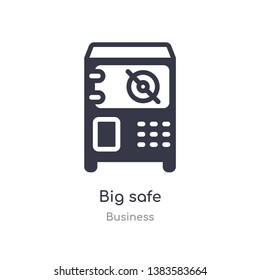 big safe outline icon. isolated line vector illustration from business collection. editable thin stroke big safe icon on white background