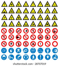 The Big Safety And Work Sign Collection Vector