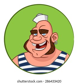 Big sailor. Vector avatar.