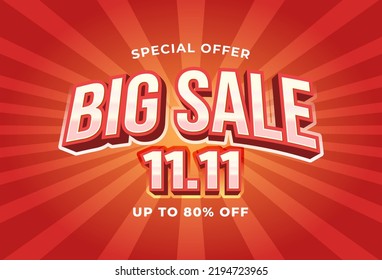 big sale 11.11 sale banner background vector design