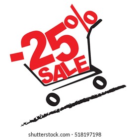 Big sale, 25 percentage discount . Vector illustration