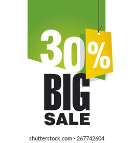 Big Sale 30 Percent Off Green Background