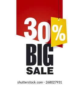 Big Sale 30 percent off red background