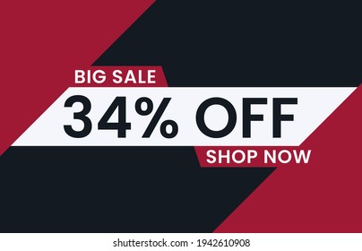 Big Sale 34% Off Shop Now. 34 percent discount Special Offer Modern Banner