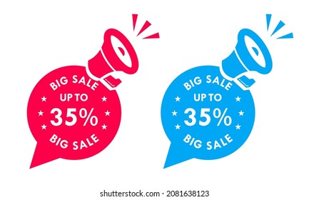 Big sale up to 35% off all sale styles in stores and online, Special offer sale 35 percent  number tag voucher vector illustration. 